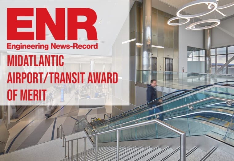 Lehigh Valley International Airport (ABE) receives Engineering News-Record MidAtlantic Airport/Transit Award of Merit!